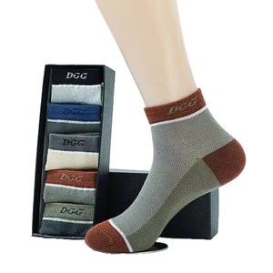 DGG Men's Ankle <b>Socks</b> <b>Polyester</b> Breathable Sweat Absorbent Casual Daily Wear Short <b>Socks</b> Solid Color Blocking Design - Product Image 5