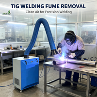 Extracteur de fumée industriel à bras unique sur roues pour plusieurs positions de soudage en intérieur