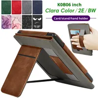 Étui en cuir pour liseuse KOBO Clara Color/2E/BW avec support portable, coque de protection avec support, coque de protection de 6 pouces