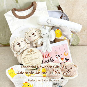 신생아 남아/여아 선물 세트, 봄철용 안전 담요와 턱받이가 포함된 면 소재 목욕용품 - Product Image 4
