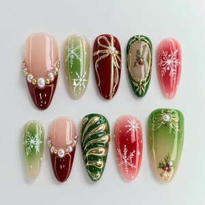 <strong>French</strong> Style ABS Press on Nails Finger Application Artificial Fingernails Glue <strong>Manicure</strong> <strong>Set</strong> 24pcs Pre-designed Nail Supplies - Product Image 6