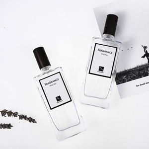 Botella de Spray de Perfume de vidrio recargable de embalaje cosmético cuadrado plano de alta calidad de 50ml con tapa de bomba de pulverización de aluminio - Product Image 1