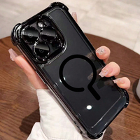 Funda Magnética Antigolpes para Teléfono, Transparente, Electrochapada, TPU+PC, con Esquinas Reforzadas, Nuevo Lanzamiento para Modelos de Apple y Samsung