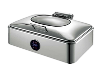 Chauffe-plat électrique en acier inoxydable argenté pour buffet, avec couvercle, idéal pour hôtels, restaurants, traiteurs et cuisines en Chine