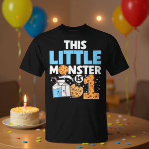 Esta pequeña bestia es mi camiseta del primer cumpleaños con diseño de leche y galletas. - Product Image 3