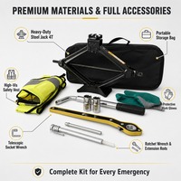Cric ciseaux léger pour voiture 4 tonnes, outil de levage de pneus, kit d'urgence universel pour voiture, cric ciseaux d'entretien pour réparation simple