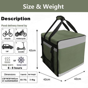 Venta al por Mayor de Fábrica, Bolsa de Reparto de Comida para Bicicleta, Impermeable, Extra Grande, Aislada, Personalizada, para Pizza - Product Image 6