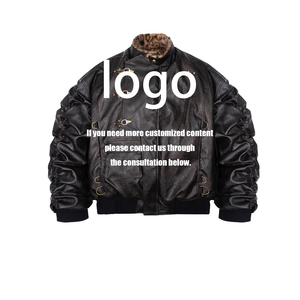 Giacca Vintage con Stampa Leopardata e Fibbia, Nera Invecchiata, Reversibile, Stile Streetwear, per Uomo e Donna, Modello Varsity - Product Image 3