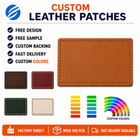 Étiquette en cuir vierge prête à être expédiée, couleur caramel, à coudre sur veste en jean, chapeau, sac, avec logo personnalisé en relief