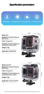 Accessoire de remplacement pour caméra d'<span class=keywords><strong>action</strong></span>, boîtier étanche 60M pour Insta360 Ace/Ace Pro 2, coque de protection pour plongée - Product Image 6