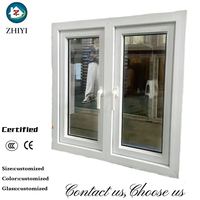 Fenêtre à battant en PVC résistante aux ouragans, système de cadre durable, verre feuilleté pour bâtiments côtiers