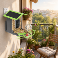 Caméra pour mangeoire à oiseaux 128 Go 4MP solaire IP65 avec reconnaissance IA des oiseaux en matériau ABS