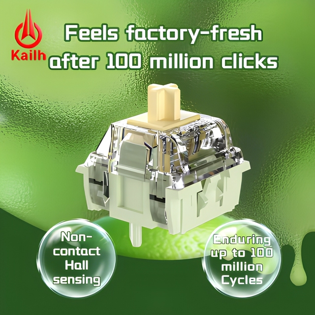 Kailh Lime Magnetic Switch Hall Effect Keyboard Switches Mechanical 35gf 3.5mm Linear 100M RT 0.01ms for Gaming Keyboard Switch