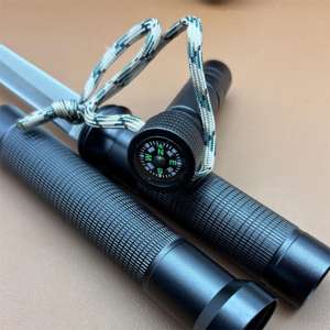 एल्यूमीनियम हैंडल, स्टेनलेस स्टील फिक्स्ड ब्लेड, जंगल उत्तरजीविता सीधे चाकू, सामरिक चाकू, फ्लैशलाइट के साथ - Product Image 2