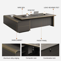 Tavolo da conferenza con venature di legno scuro moderno a forma di L nero con corrispondenza nero capo capo sedia da ufficio ideale per uffici esecutivi