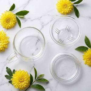 300ml Heat Resistant Borosilicate Glass <strong>Tea</strong> <strong>Infuser</strong> Cup with Lid, Clear Drinking Glass <strong>Tea</strong> <strong>Mug</strong> for Office and Home - Product Image 3