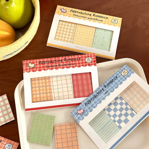 Must-Have Back-to-School Essential New Brightly-Checkered Combo Sticky Notes <b>Pad</b> 14*9.5cm Custom Printing Promotional - Product Image 1