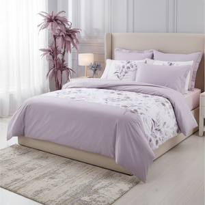 Ensemble de housse de couette double Nadia Lilac, motif floral en coton, modèle Box pour usage domestique - Product Image 3