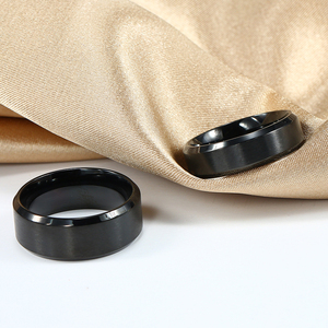 Черные кольца, классические кольца из нержавеющей стали, обручальные кольца для мужчин, Женская пара, черный, серебристый цвет, модные украшения 8/6 мм - Product Image 6