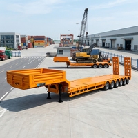 Semi-remorque à plateau bas extensible à 6 essieux avec suspension mécanique/pneumatique, capacité de transport jusqu'à 22 m pour équipements lourds
