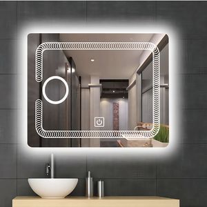 Nouveau design miroir avec lumière salle de bain vanité led miroir intelligent maquillage moderne miroirs écran tactile pour hôtel maison - Product Image 5