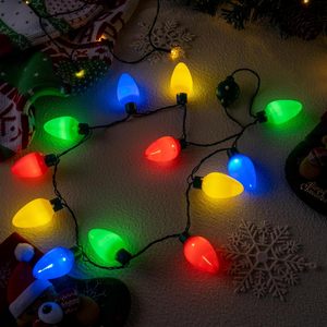 Neon-Glo LED Light up Multicolor Jumbo Bulbs Christmas Plastic Necklace Flashing Battery Operated - Product Image 6