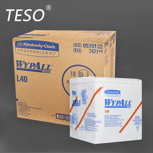 Chiffons de nettoyage industriels Kimberly-Clark Wypall L40, 18x56 feuilles par boîte, chiffons jetables pour usage sanitaire - Product Image 3