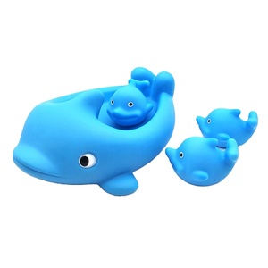 Eco-friendly bebê banho plástico vinil squirter mar animal banho brinquedo borracha macia elefante golfinho pato família brinquedos - Product Image 1