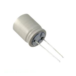 Condensador de canal del fabricante, aluminio, 4700uF, 20%, 25V, radial, 4700 uF, UBY1E472MHL1TN, de orificio pasante - Product Image 1