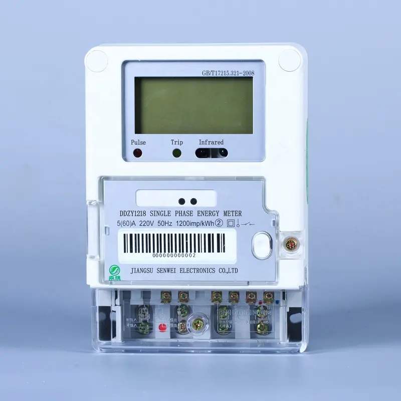 OEM/ODM عدادات رقمية أحادية الطور مدفوعة مسبقًا واط ساعة ذكية مع بطاقة Ic