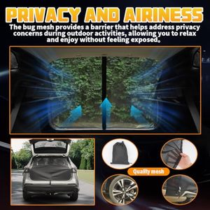 Moustiquaire en maille pour SUV Moustiquaire pour Van avec fermeture à glissière bidirectionnelle Respirant Accessoires de <span class=keywords><strong>camping</strong></span> automobile - Product Image 3