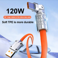 50% de réduction sur le câble de charge rapide Type C 120W 6A en alliage de zinc, câbles de données rotatifs à 180 degrés, 1,2 m, Oplaadkabel pour iPhone, Cable De Carga
