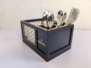 Restaurante de madera para condimentos Caddy Bar Contenedor para servir Bandeja de guarnición Condimento de mesa Caddy <span class=keywords><strong>Brugal</strong></span> Servilletero Caja de pañuelos - Product Image 3