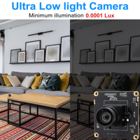 ELP 2MP Starvis lampu rendah 0.0001Lux H.264 1080P USB modul kamera tanpa distorsi Webcam keamanan untuk pemantauan pencahayaan rendah