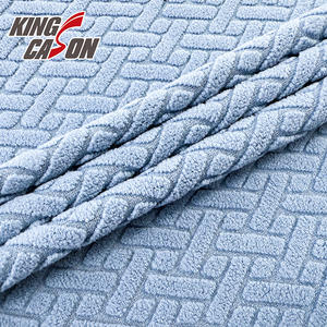Kingcason 260Gsm 100% poliéster <span class=keywords><strong>Spandex</strong></span> tejido suave cepillo Anti píldora Jacquard Polar tela para sofá <span class=keywords><strong>silla</strong></span> cubierta ropa - Product Image 4