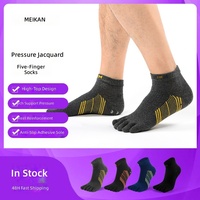 Chaussettes de randonnée MEIKAN pour hommes, 5 doigts, respirantes, antidérapantes, pour marathon, avec points antidérapants, séparant les orteils