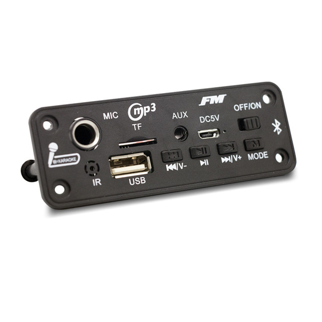 New BT 5.0 2X3W Card Style Decoder Board MP3/WAV Audio Voice Recorder FM Radio E-Book Reading Speaker MP3 Player