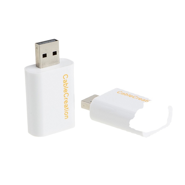 CableCreation External USB 2.0 Audio Adapter Sound Card with Stereo Output USB to 3.5mm Headphone Jack Converter