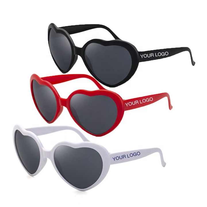 Weploda - Pack 6 Gafas De Sol En Forma De Corazón, Colores Degradados, Estilo Retro Hippie - Para Fiestas Y Disfraces