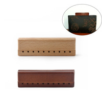Accessoires pour sacs en toile faits à la main, prêts à être expédiés à l'international : Fermoir magnétique en bois marron avec trous, Clip en bois rectangulaire