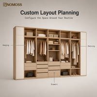 Dressing moderne et minimaliste sur mesure pour chambre et villa, avec étagères réglables, tringles de suspension et tiroirs
