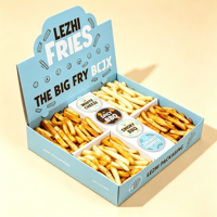 Boîte d'emballage jetable pour frites et hamburgers, avec compartiment pour sauce, idéale pour la vente à emporter
