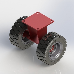 16 "<span class=keywords><strong>Heavy</strong></span> <span class=keywords><strong>Duty</strong></span> <span class=keywords><strong>Dual</strong></span> Wheels Voll gummireifen Schwenk rolle für Bodens tütze Starre Anhänger rolle für unebenes unebenes Gelände - Product Image 2