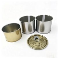 Boîtes en fer blanc rondes vides personnalisées de 160 g, conteneurs métalliques de qualité alimentaire pour l'emballage du thon et des sardines avec couvercle à ouverture facile