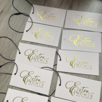 Luxe personnalisé feuille d'or Logo Swing Tag vêtement étiquette sac chaussures impression papier étiquettes volantes pour les petites entreprises
