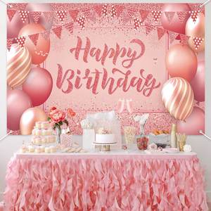 Bannière d'arrière-plan de <span class=keywords><strong>joyeux</strong></span> <span class=keywords><strong>anniversaire</strong></span>, <span class=keywords><strong>affiche</strong></span> de signe noir et or pour fête d'<span class=keywords><strong>anniversaire</strong></span>, cabine Photo d'arrière-plan, décoration de bannière d'arrière-plan - Product Image 6