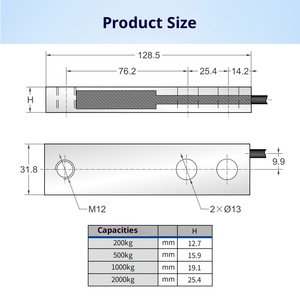โหลดเซลล์อเมริกัน Transcell รุ่น Sbst 2000 กก. 2 ตัน ความแม่นยำ 0.5% 5VDC รุ่นปี 2023 - Product Image 2