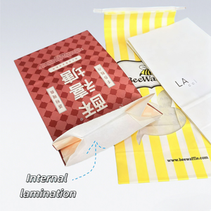 Bolsas de Papel Kraft Personalizadas, Impermeables, Reciclables, Biodegradables, con Acabado Brillante, para Envasar Leche, Pan, Pastel, Caterpillar y Tostadas - Product Image 3