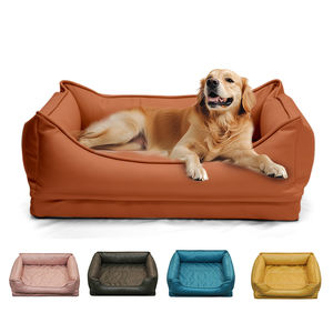 Cama para Perros Lavable a Máquina, Cama Extra Resistente con Laterales Reforzados, Tejidos Vintage de Cuero Sintético, Camas para Perros - Product Image 1