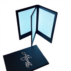 WisdomTimes Book Style Classic LED Backlit PU+Acrylic Menu Holder Check Sign Display Restaurant Bar Nightclub Menu <b>Cover</b> - Product Image 5
